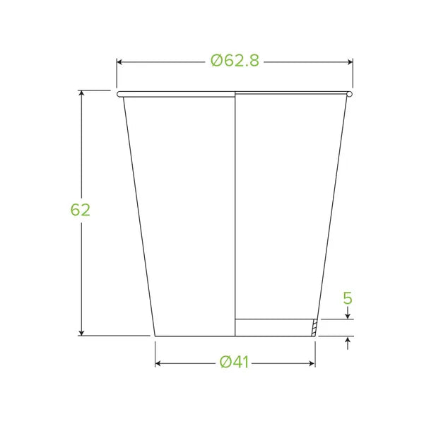 120ml / 4oz (63mm) White Single Wall BioCup