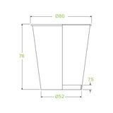 230ml / 6oz (80mm) White Green Line Single Wall BioCup