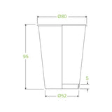 280ml / 8oz (80mm) White Green Line Single Wall BioCup