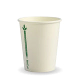 280ml / 8oz (80mm) White Green Line Single Wall BioCup