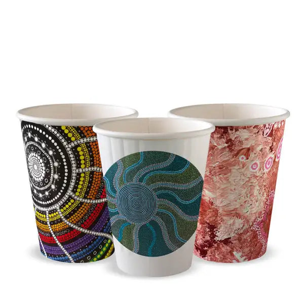 255ml / 8oz (80mm) Indigenous Art Series Double Wall BioCup