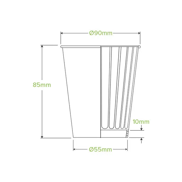 295ml / 8oz (90mm) White Double Wall BioCup