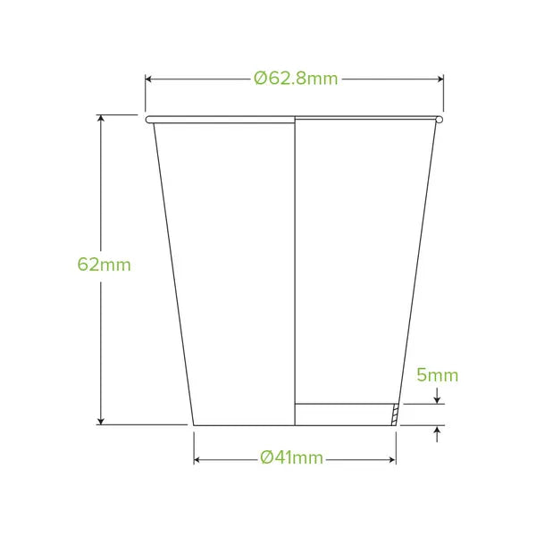 120ml / 4oz (63mm) Kraft Green Stripe Single Wall BioCup