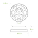 63mm / 4oz White Plant Fibre BioCup Lid