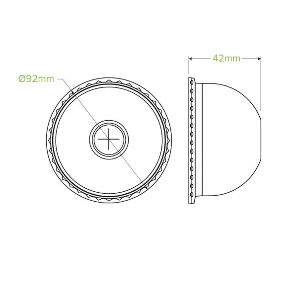 90mm Clear PET Dome Cold Paper BioCup Lid