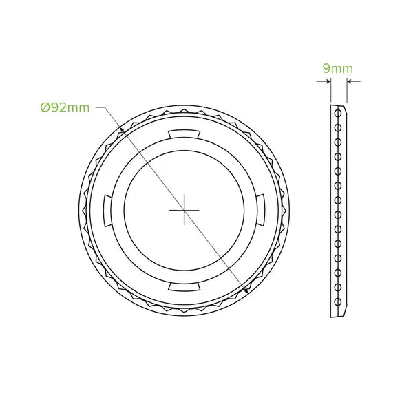 90mm Clear PET Flat Cold Paper BioCup Lid