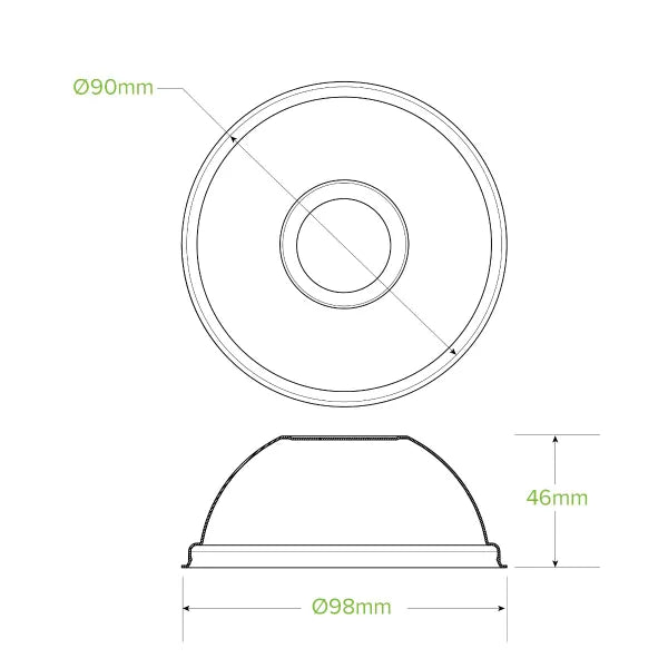 90mm PLA Clear Dome Cold Paper BioCup