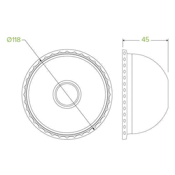 430-950ml / 12-32oz PET Dome BioBowl Lid