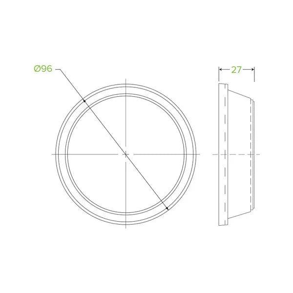 300-700ml Raised Flat No Hole Clear BioCup Lid