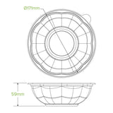 840ml / 24oz Clear Salad BioBowl