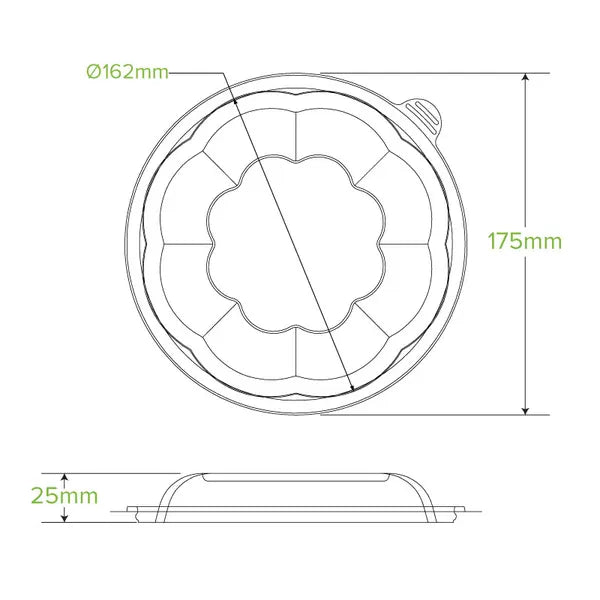 840 & 1,080ml / 24 & 32oz Clear Salad BioBowl Lid