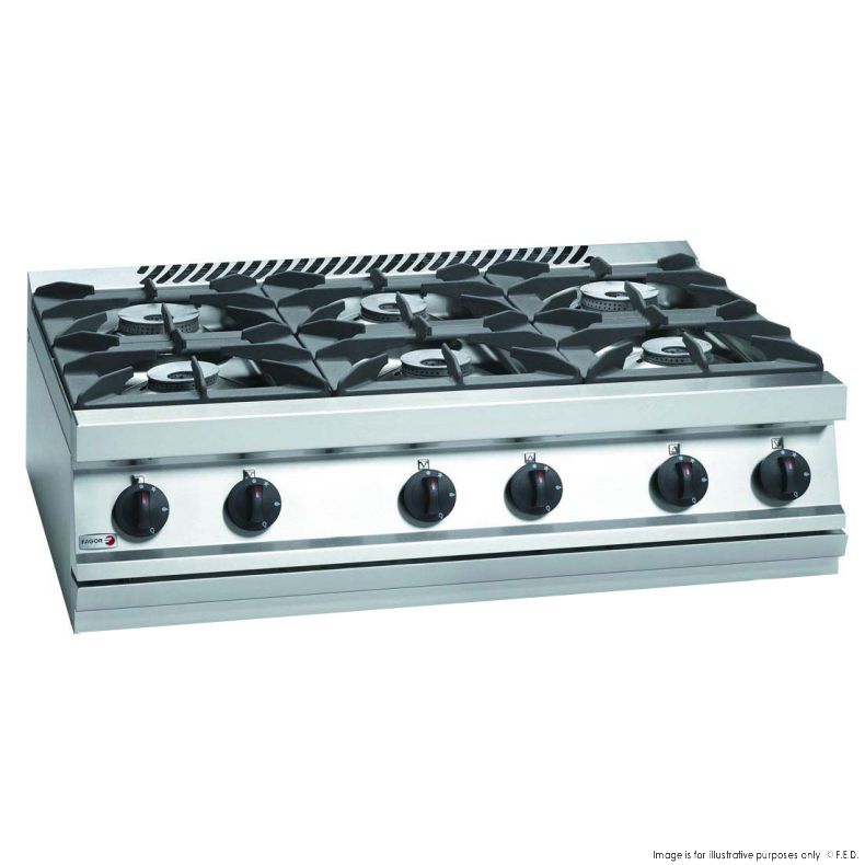 Fagor 700 series natural gas 6 burner SS boiling top CG7-60H