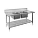 Premium Stainless Steel Double Sink Bench 600mm Deep