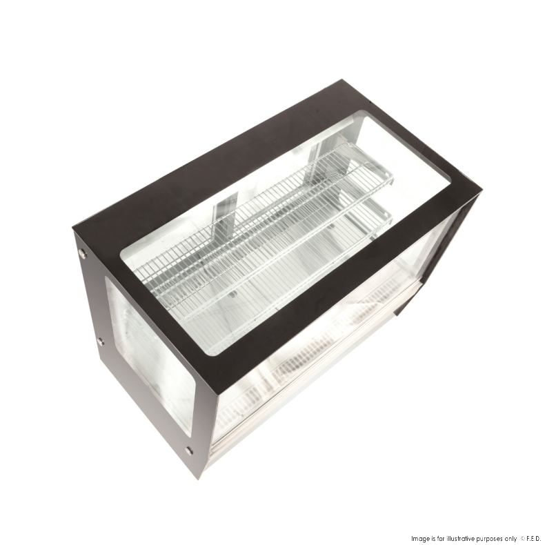 Counter top square glass cold food display - GN-900RT