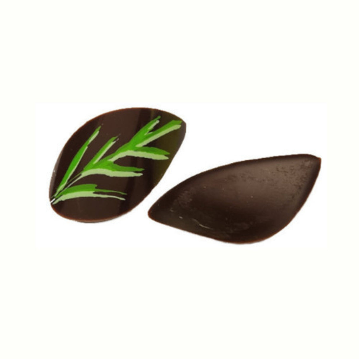 Choc Dec-Elliptical Green Leaf - 35x35mm (210)