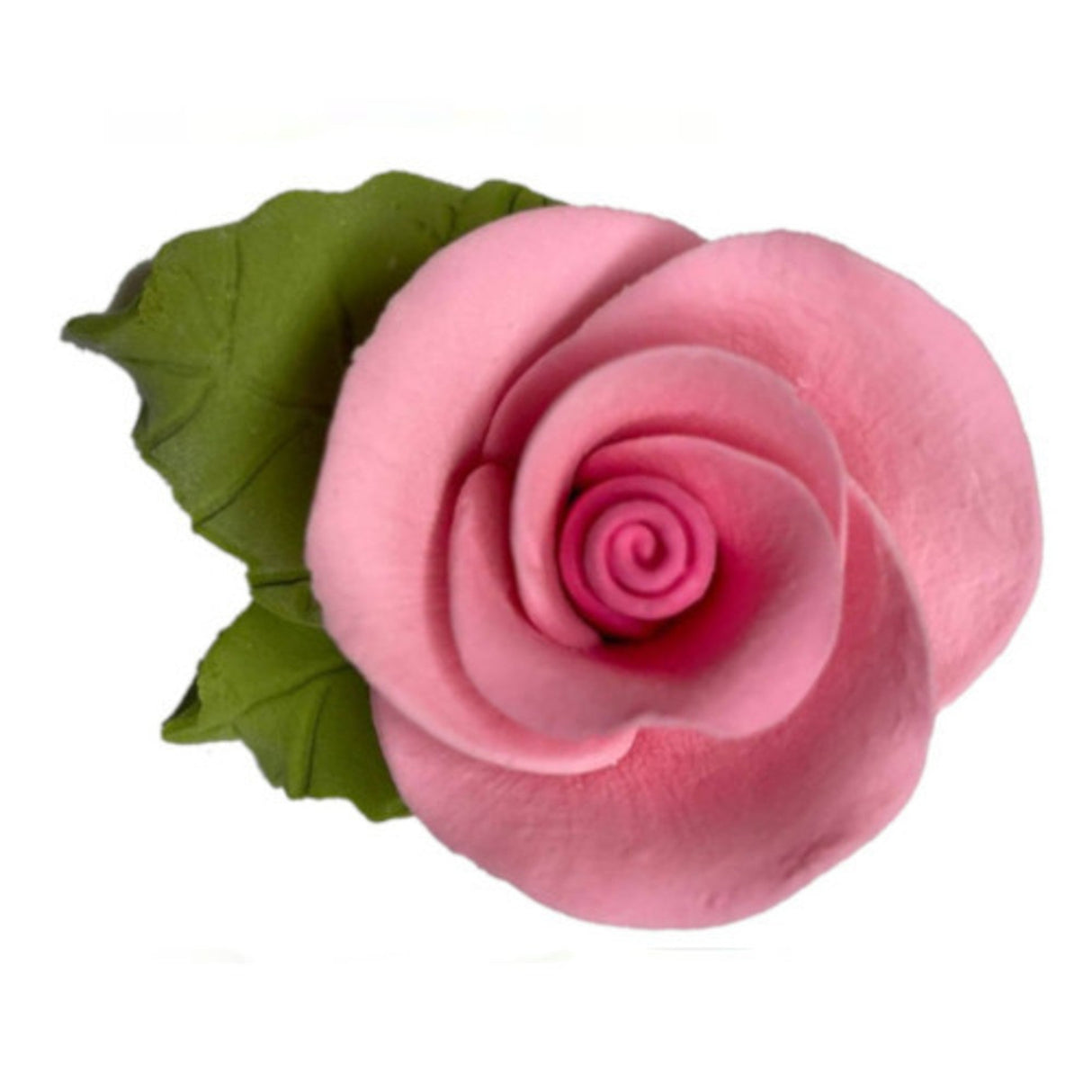 Icing 30mm Pink Roses With Leaf (144)