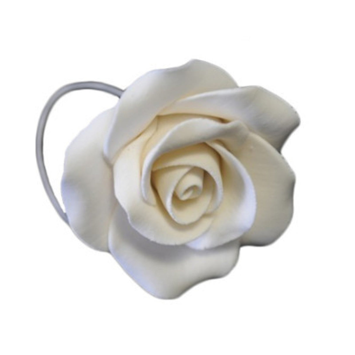 Icing White Single Rose, 50mm. Box of 28 (wired)