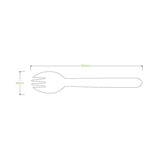 16cm Unbranded Wood Spork - Bulk Pack