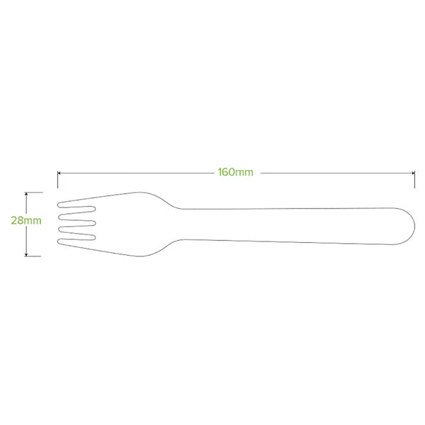 16cm Unbranded Wood Fork - Bulk Pack