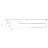 16cm Unbranded Wood Fork - Bulk Pack