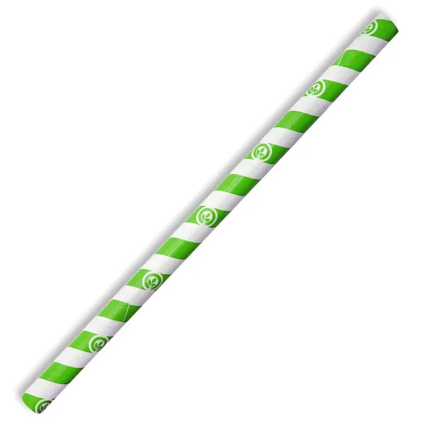 10mm Jumbo Green Stripe BioStraw