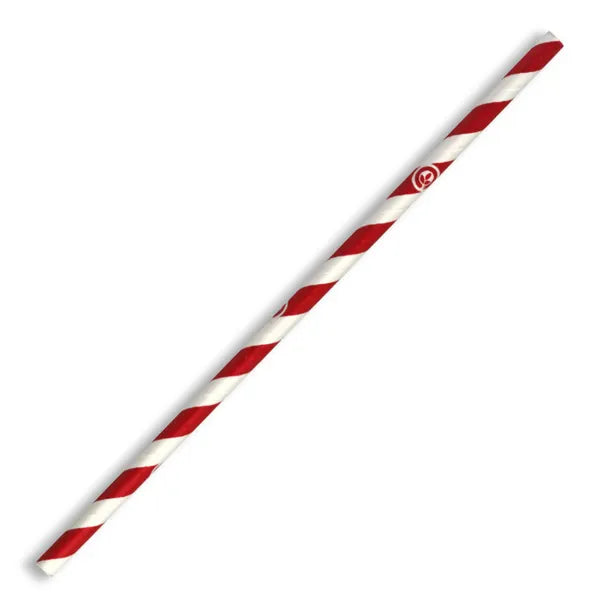 6mm Regular Red Stripe BioStraw