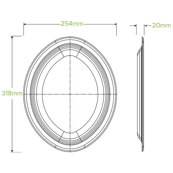 10 Pack - 31cm / 12" White BioPlates