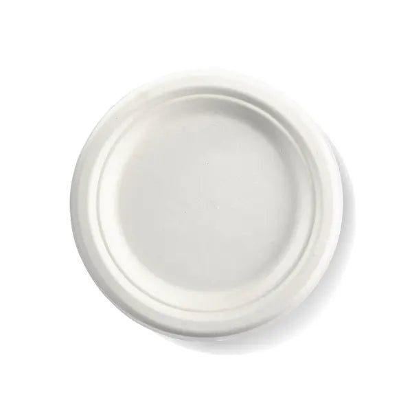 10 Pack - 18cm / 7" White BioPlates in Plastic Sleeves