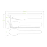 16cm FSC™ Wood Fork, Knife, Spoon & Napkin Sets