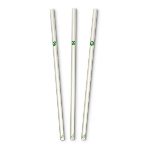 50 Pack - 6mm White Regular Straws