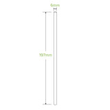 50 Pack - 6mm White Regular Straws