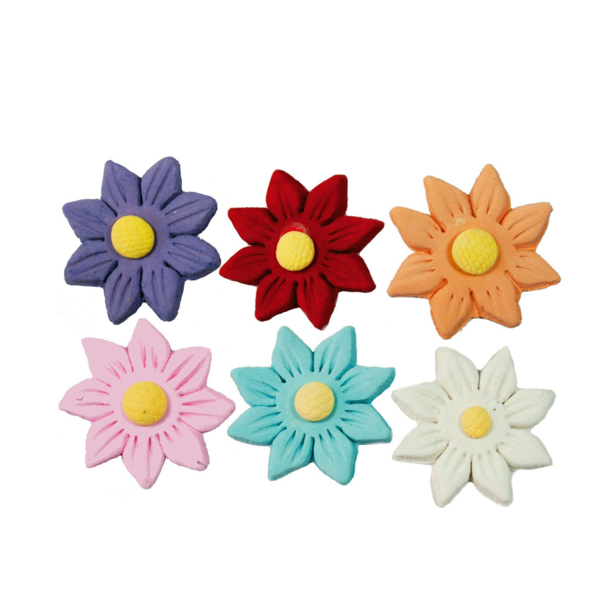 Icing Assorted Daisy,35mm(Red, Lavender, Pink, White) Box of 120