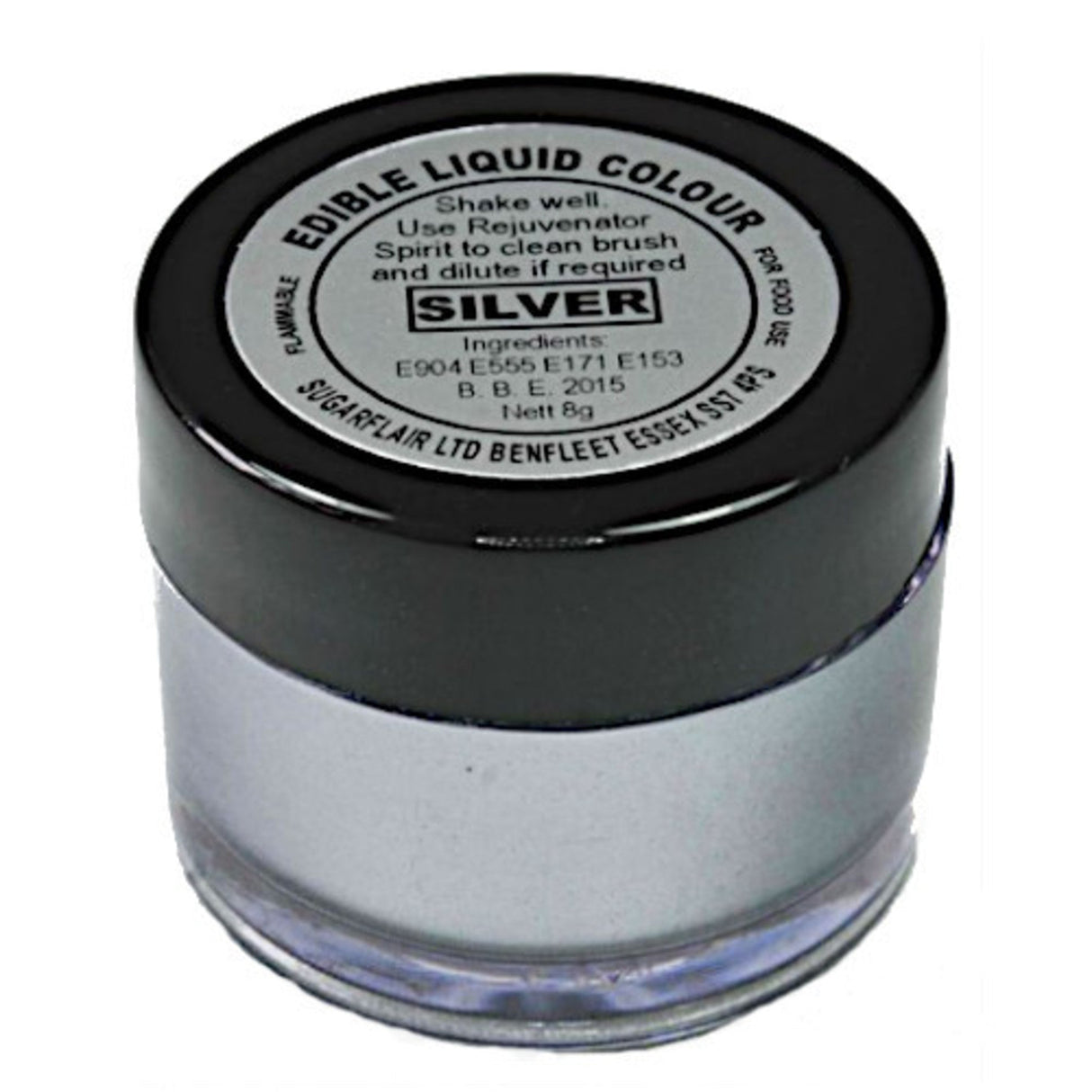 Sugarflair Edible Liquid Paint Silver-8 grams