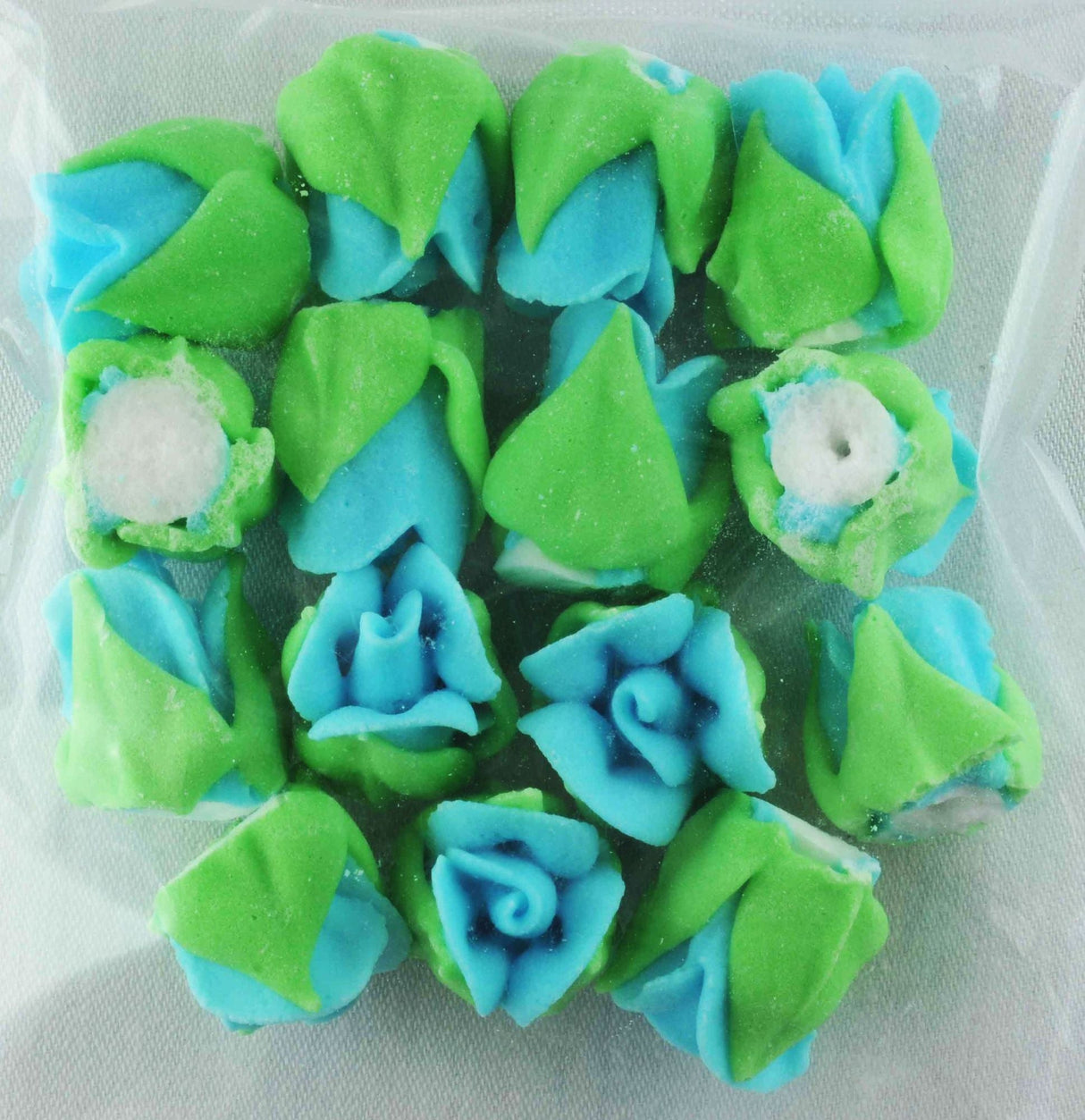 Icing Blue Roses Buds 15mm, Pkt 15