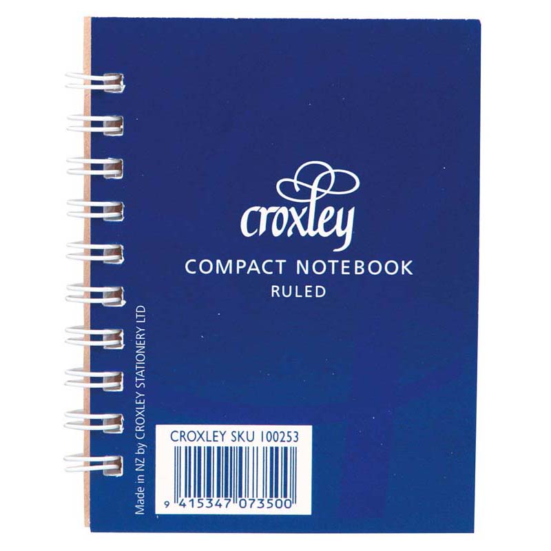 Croxley Notebook Pocket Side Opening 76x102mm Blue Cover 50 Leaf - Cafe Supply