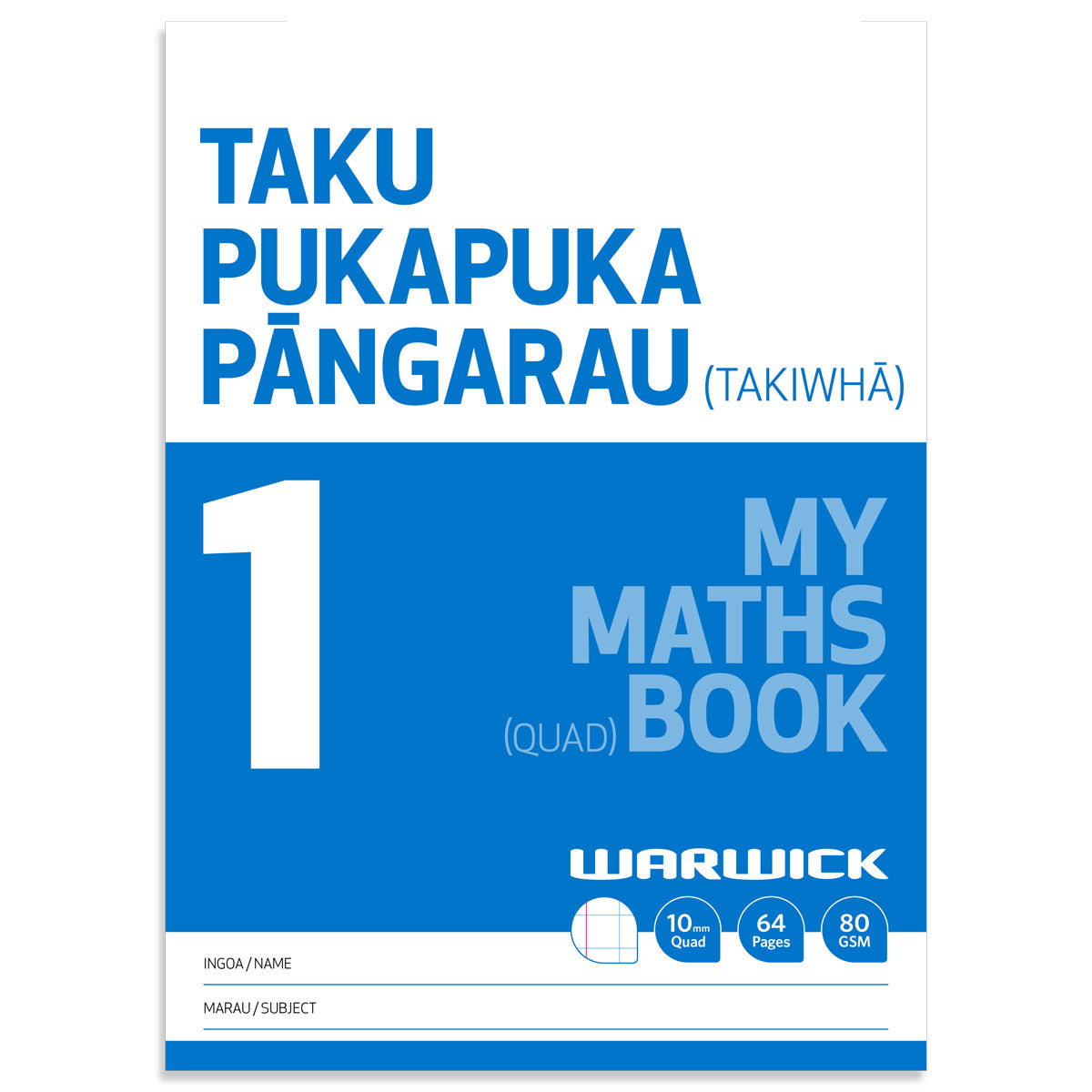 Warwick My Maths Book 1 10mm Quad 64 Page