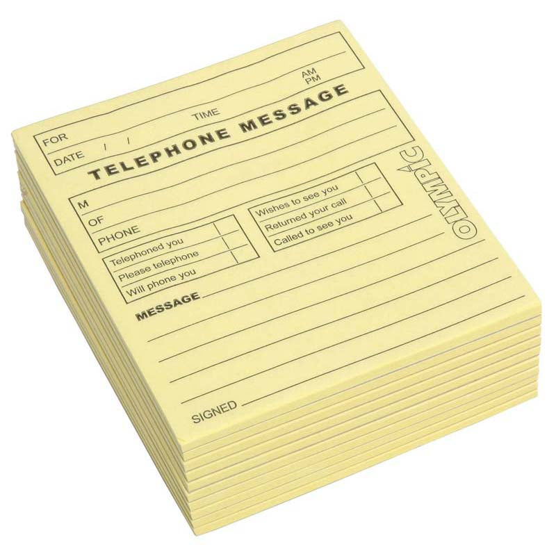 Olympic Pad Telephone Message Yellow 115x99mm 50 Leaf