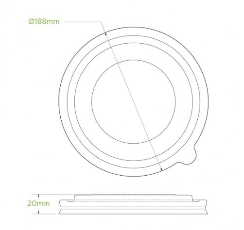 1,300ML KRAFT BIOBOWL PLA LID - Cafe Supply