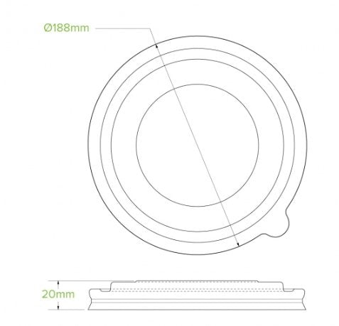 1,300ML KRAFT BIOBOWL PLA LID - Cafe Supply