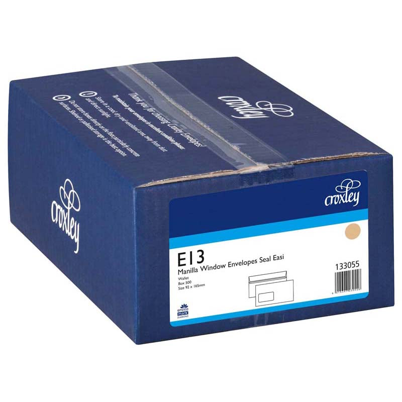 Croxley Envelope E13 Manilla Window Seal Easi Box 500