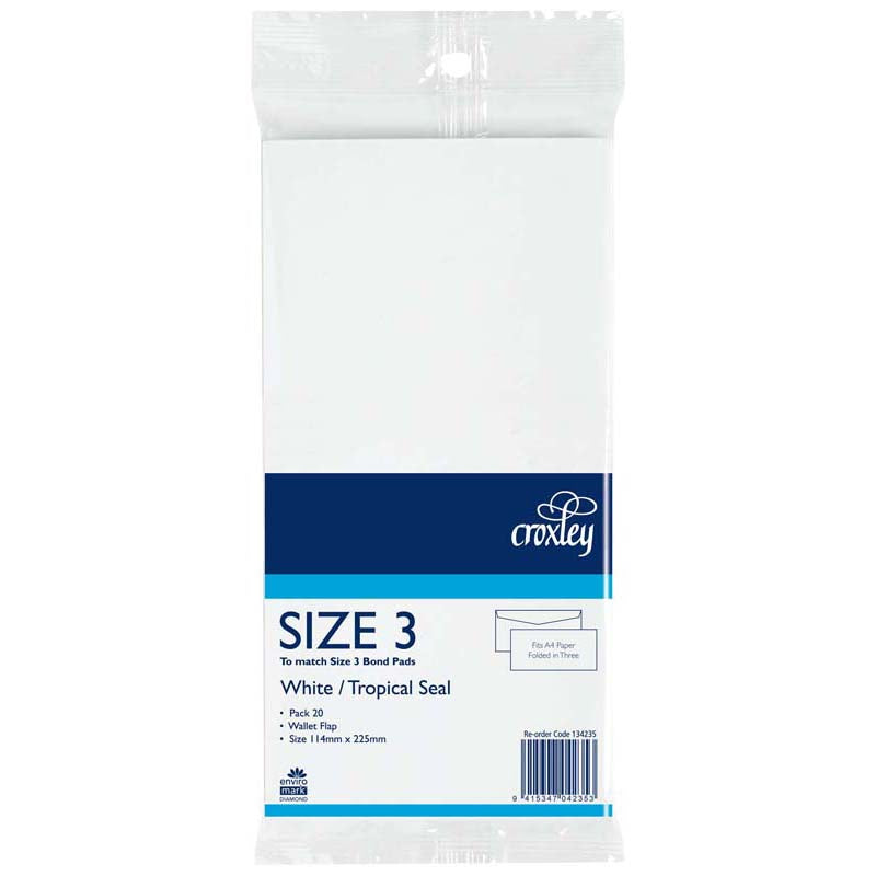 Croxley Envelope Size 3 Tropical Seal DLE 20 Pack