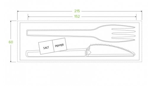 15CM / 6" PSM KNIFE, FORK, NAPKIN, SALT & PEPPER SET - Cafe Supply