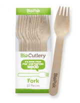 16CM WOODEN FORK -10PK - Cafe Supply