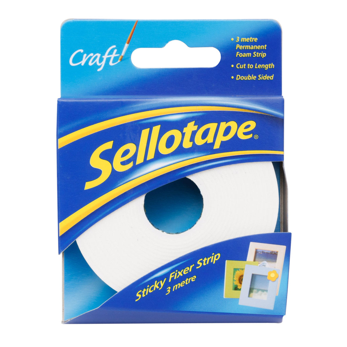 Sellotape 4195 Foam Sticky Fixer Strip 25mmx3m