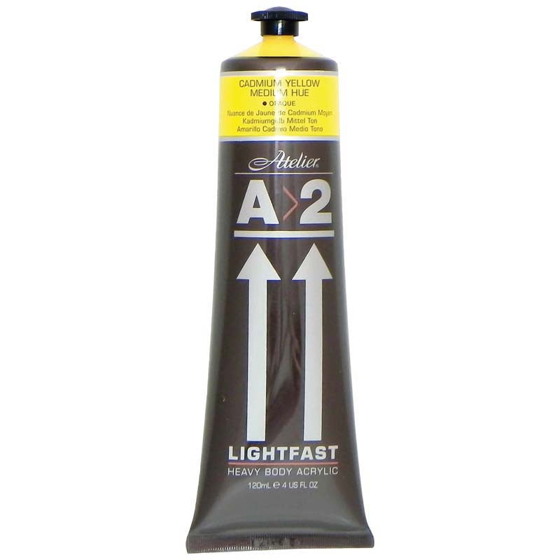 A2 Lightfast Heavybody Acrylic 120ml Cadmium Yellow Medium