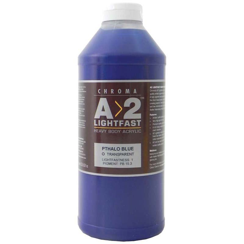 A2 Lightfast Heavybody Acrylic 1 Litre Pthalo Blue