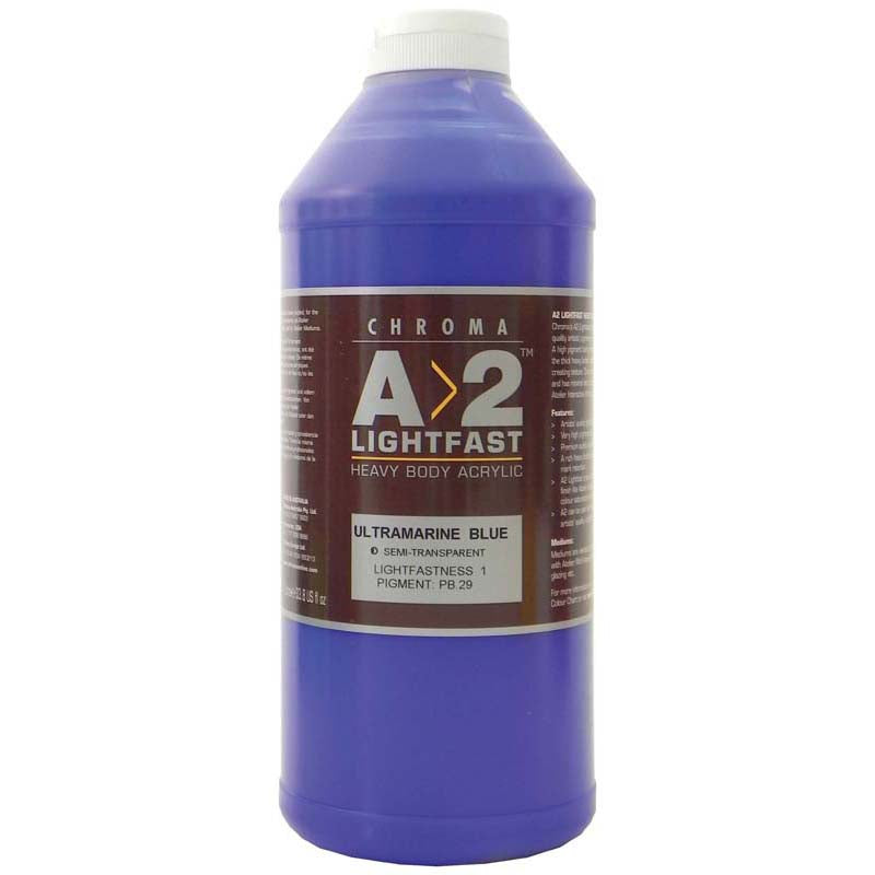 A2 Lightfast Heavybody Acrylic 1 Litre Ultramarine Blue