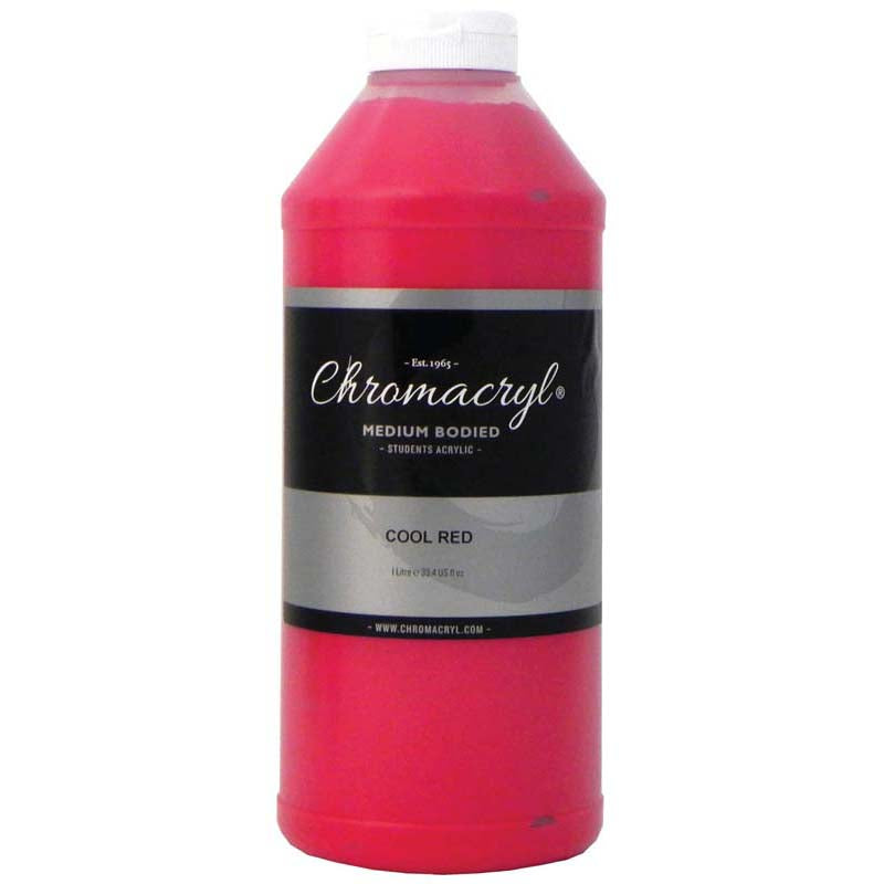 Chromacryl Acrylic Paint Student 1 Litre Cool Red