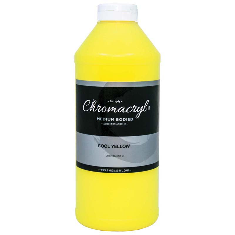 Chromacryl Acrylic Paint Student 1 Litre Cool Yellow