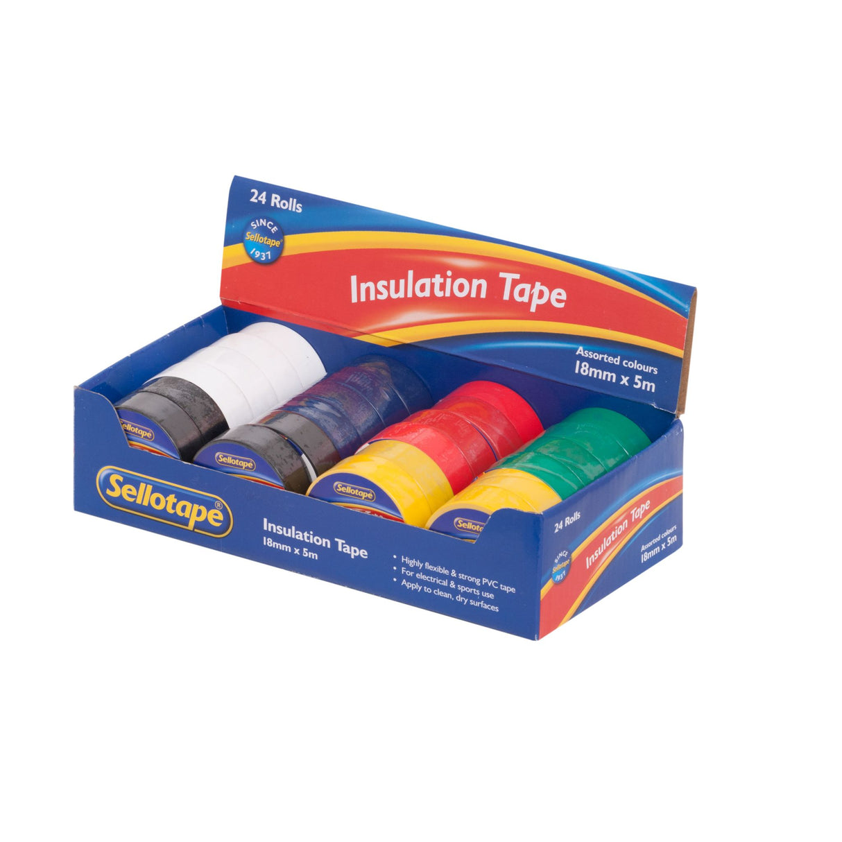 Sellotape TTS018 Elec Tape Assorted 18mm x 5m 1 UNIT